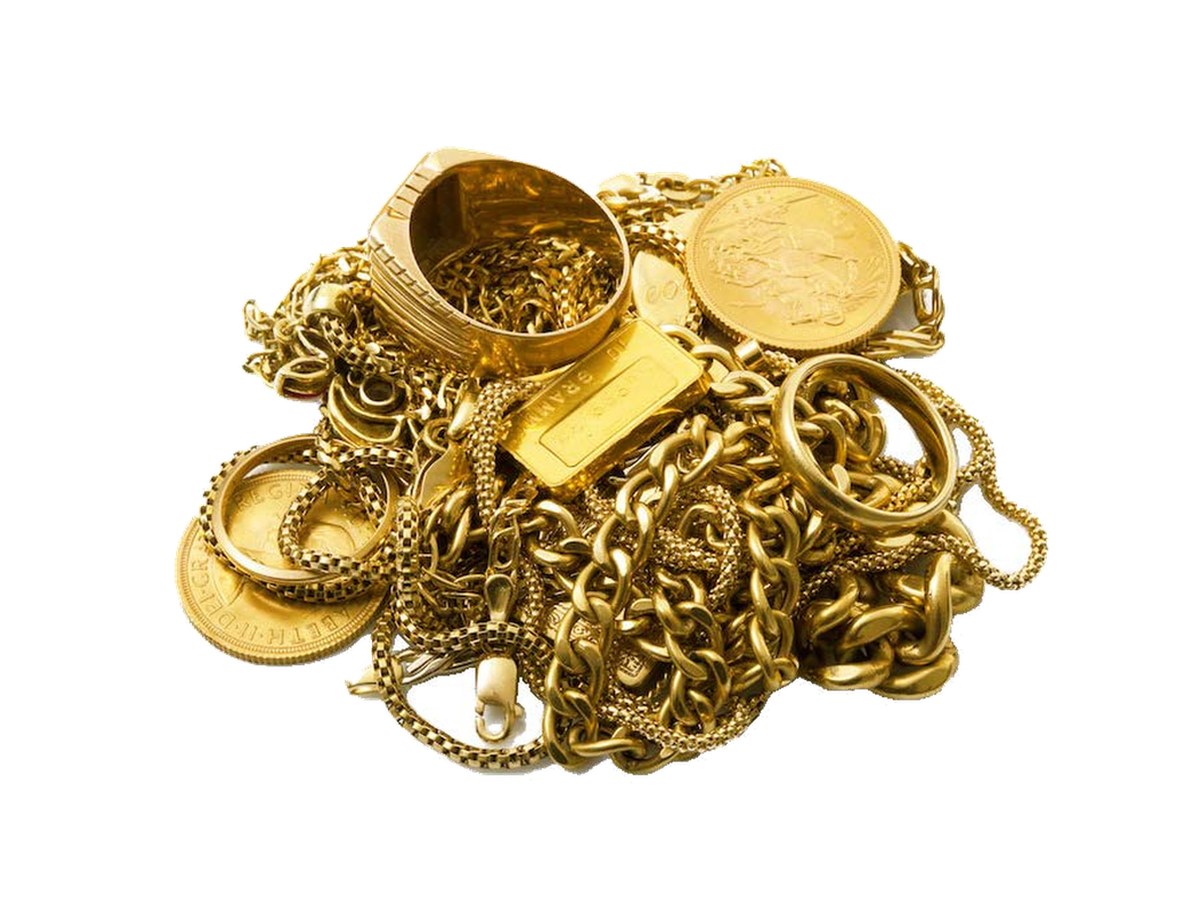Joyas antiguas de oro listas para reciclar