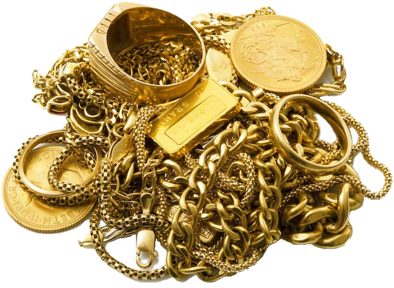 Joyas antiguas de oro listas para ser recicladas